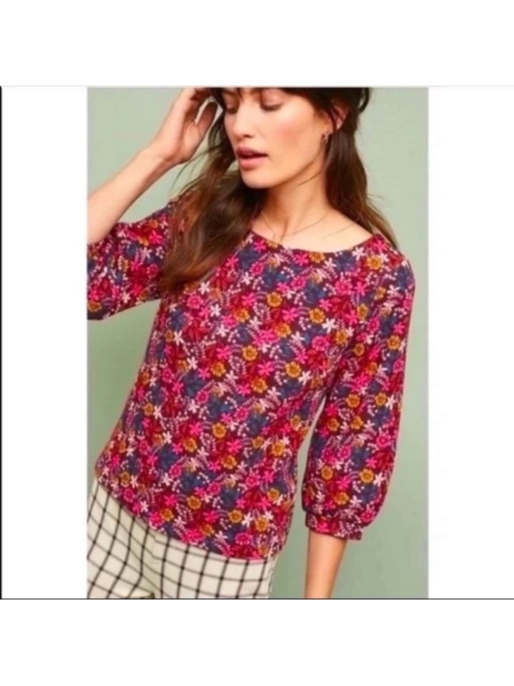 Maeve by Anthropologie Floral Print Blouse Size XS